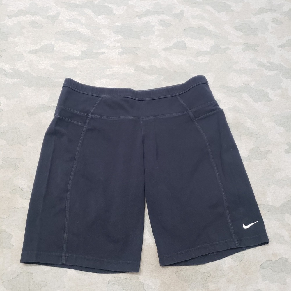Vintage Nike Shorts Womens Large Blue Y2k Pull On Bike Silver Tag Compression